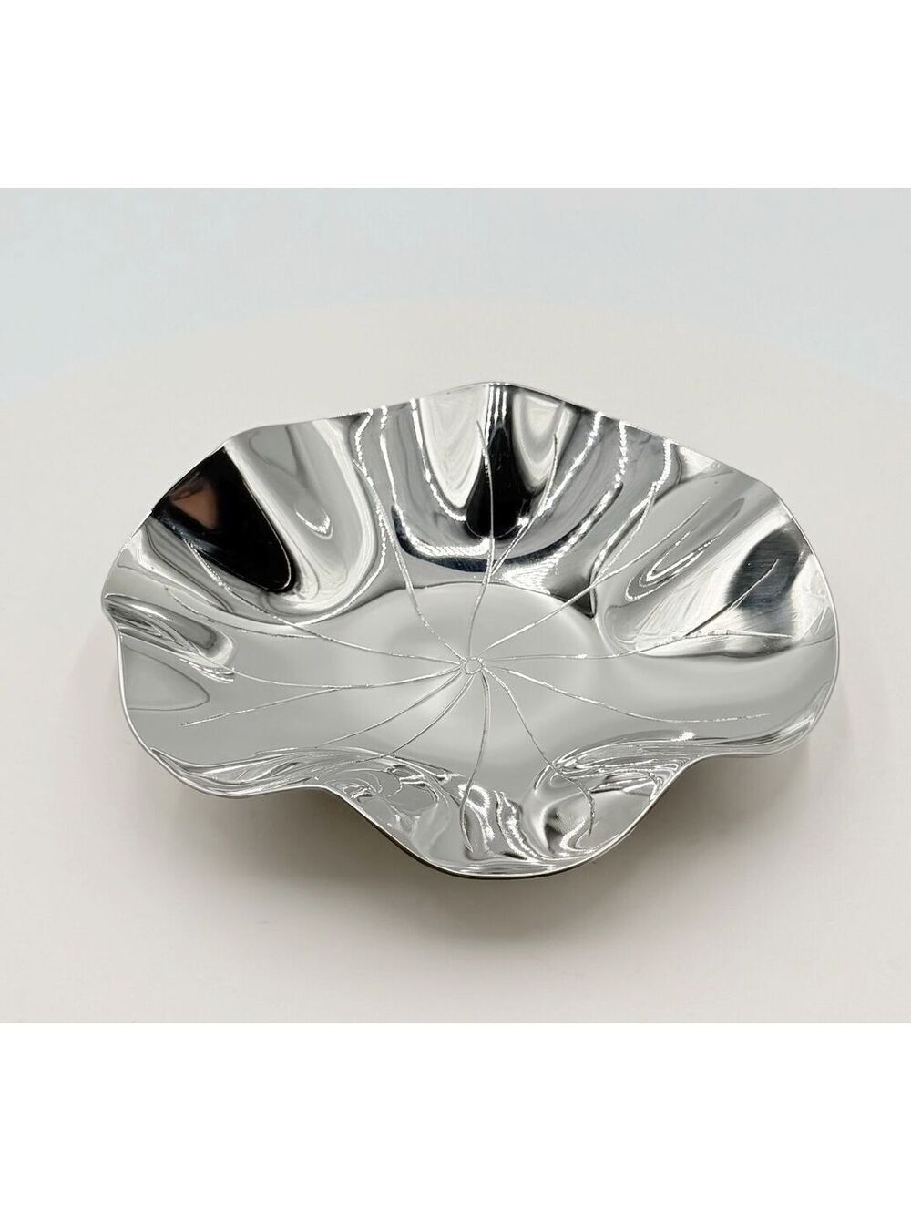 Michael Aram Lotus Pond Collection Polished Stainless Steel Small Bowl 6.25”